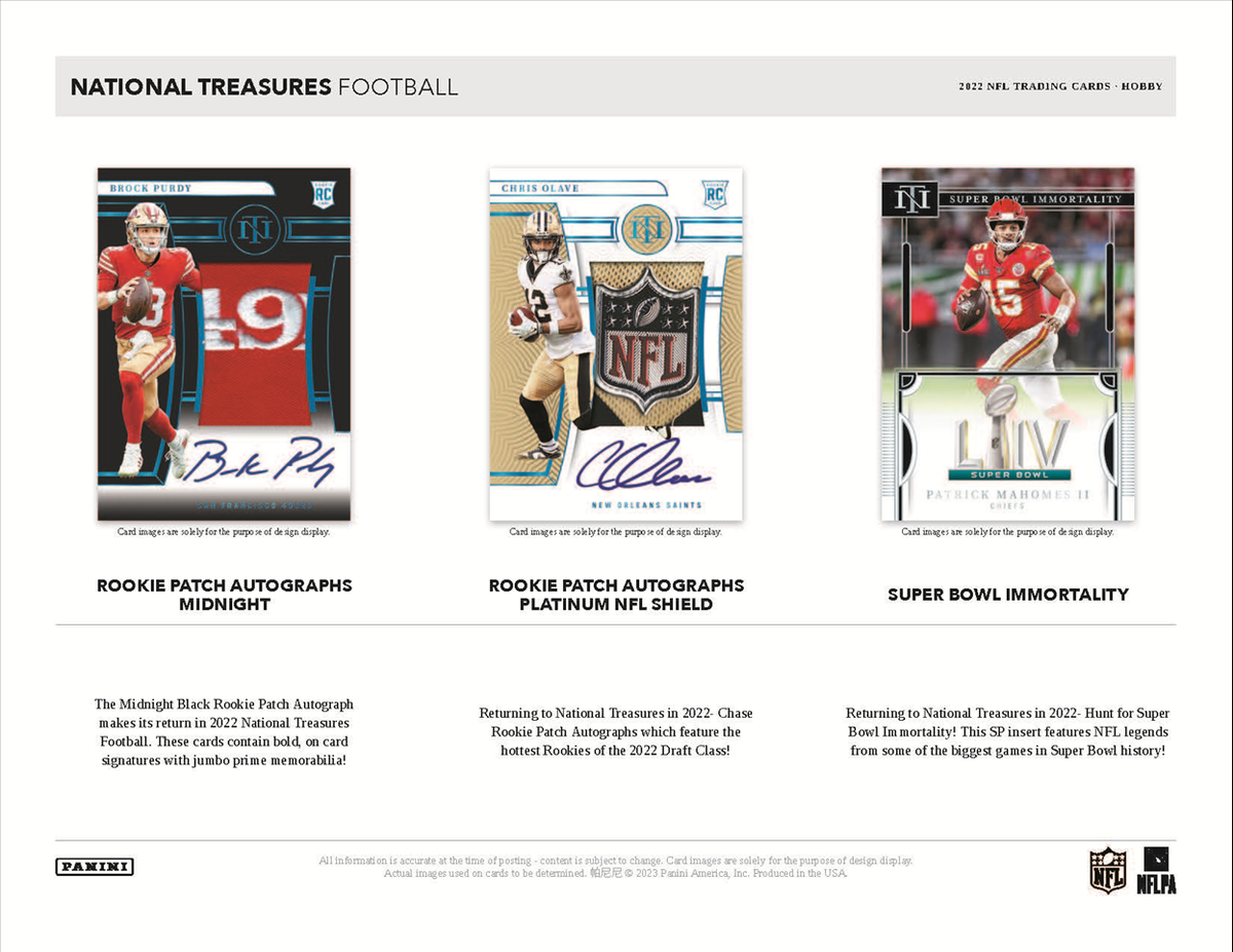2022 Panini National Treasures Football Hobby 4 Box Case