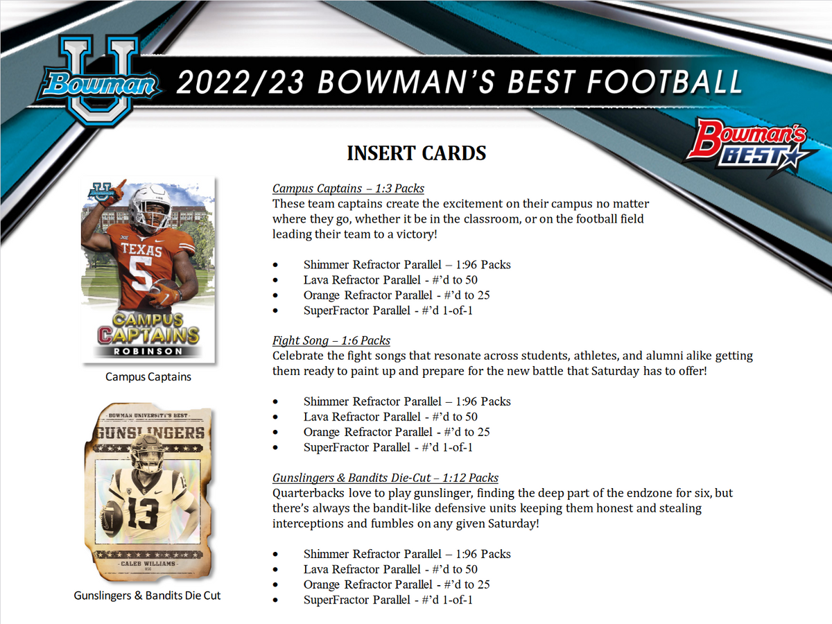 2022 Bowman's Best University Football Hobby Box