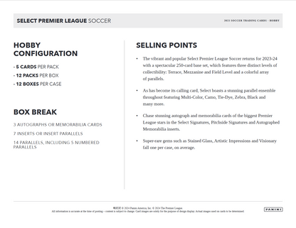 2023-24 Panini Select Premier League Soccer Hobby Box