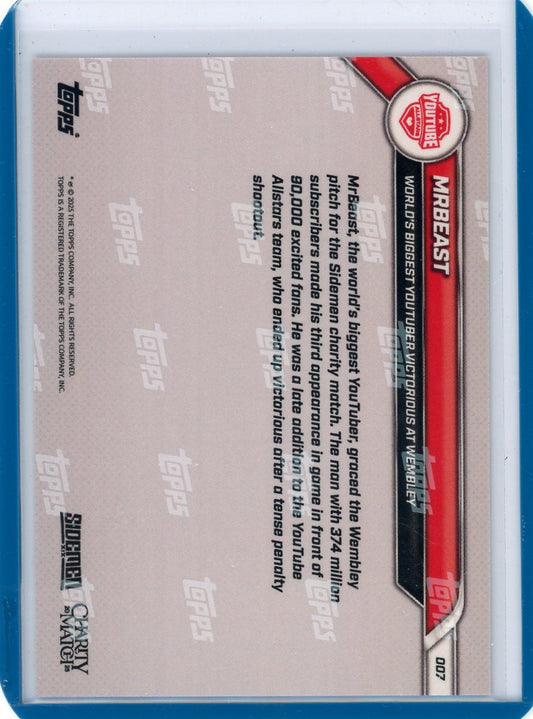 MrBeast - 2025 Sidemen Charity Match Topps NOW® Card orange foil #'d 12/25